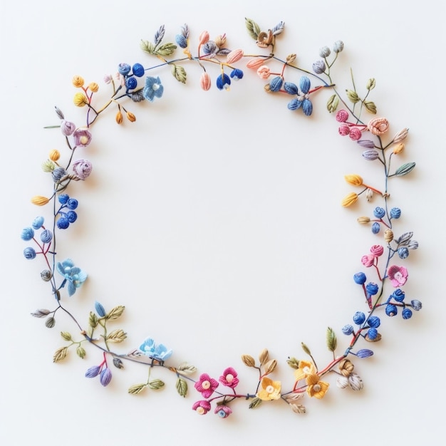 Kółko z haftem kwiatowym